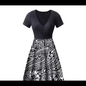 Aztec pattern asymmetrical dress